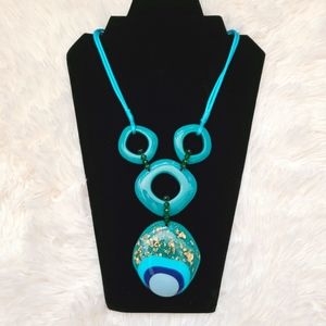 Chunky Beaded Charm Statement Necklace